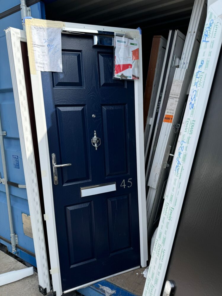 Navy Blue Composite Traditional FD30 Door 855 x 2060 mm 24PM45