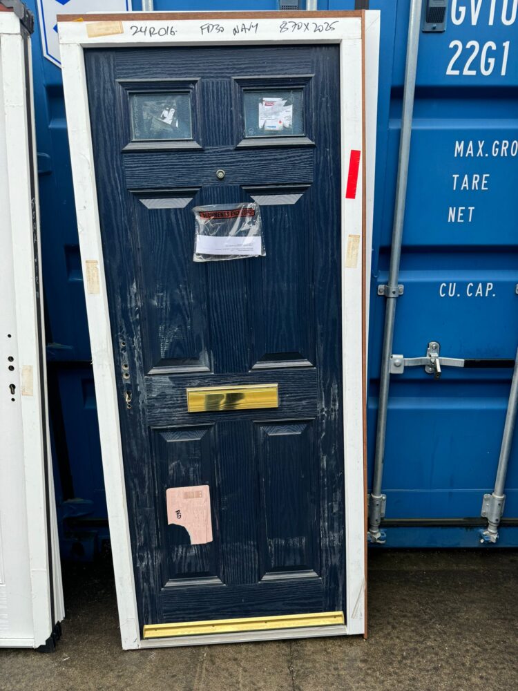Navy Blue Composite Traditional FD30 Door 870 x 2025 mm 24RO16