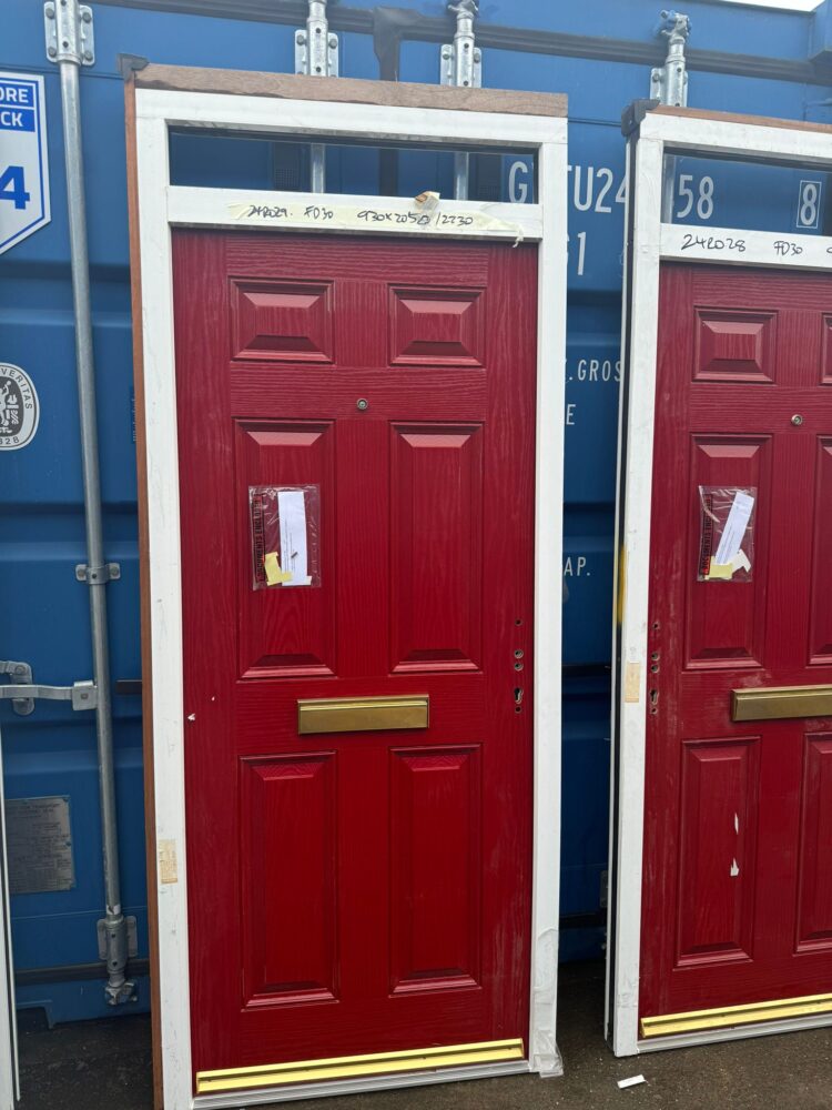 Red Composite Traditional FD30 Door 930 x 2050/2230 mm 24RO29