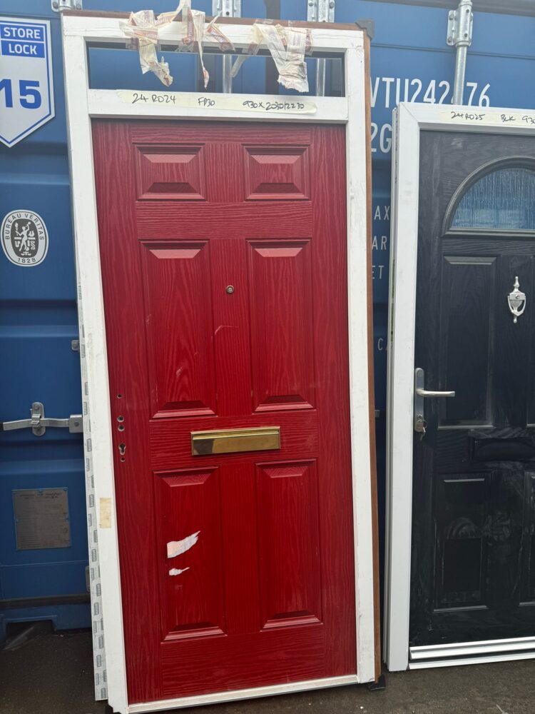 Red Composite Traditional FD30 Door 930 x 2030/2230 mm 24RO24