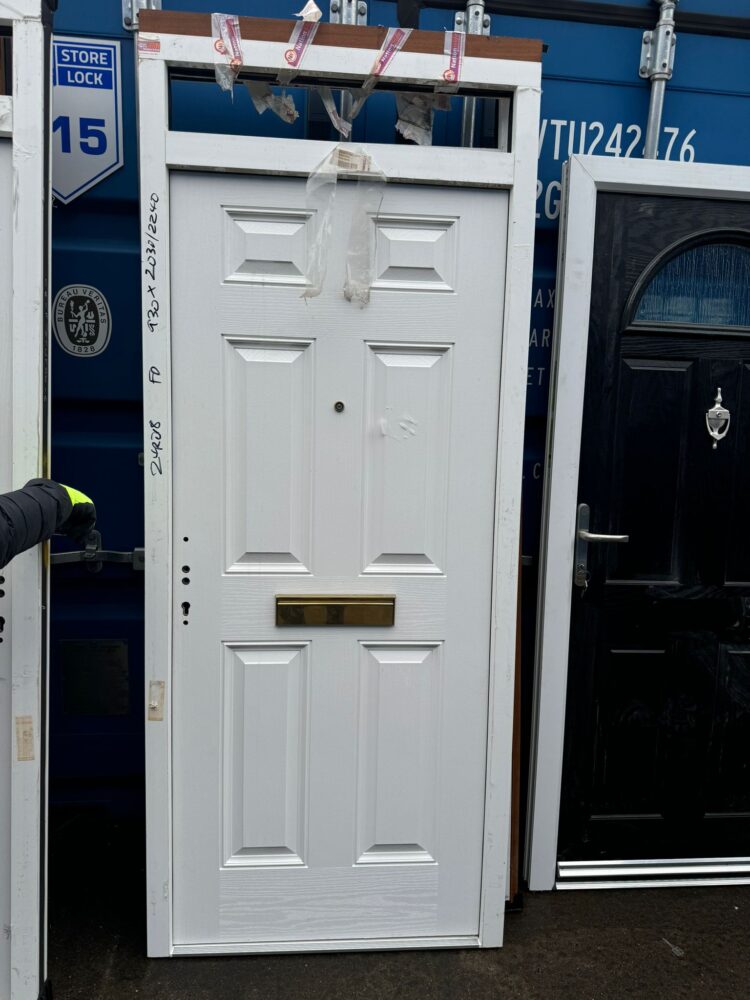 White Composite Traditional FD30 Door 930 x 2030/2240 mm 24RO18