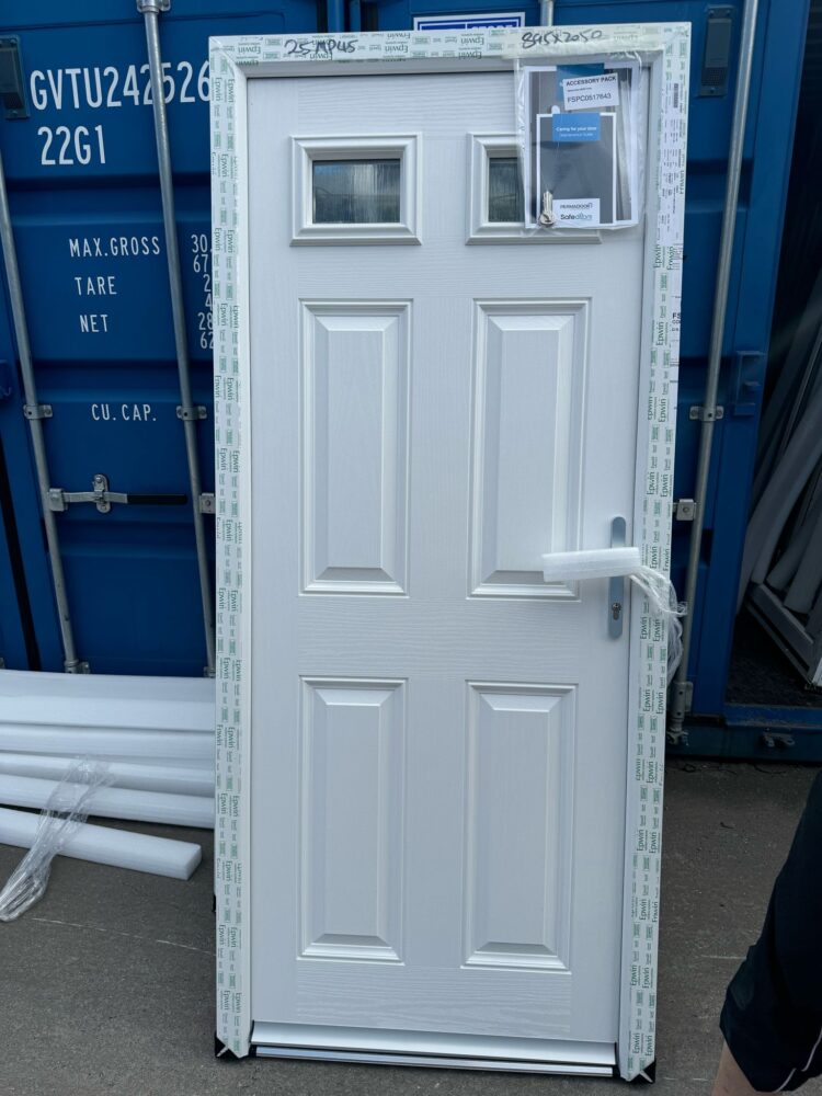 White Composite Traditional Door 895 x 2050 mm 25MP45