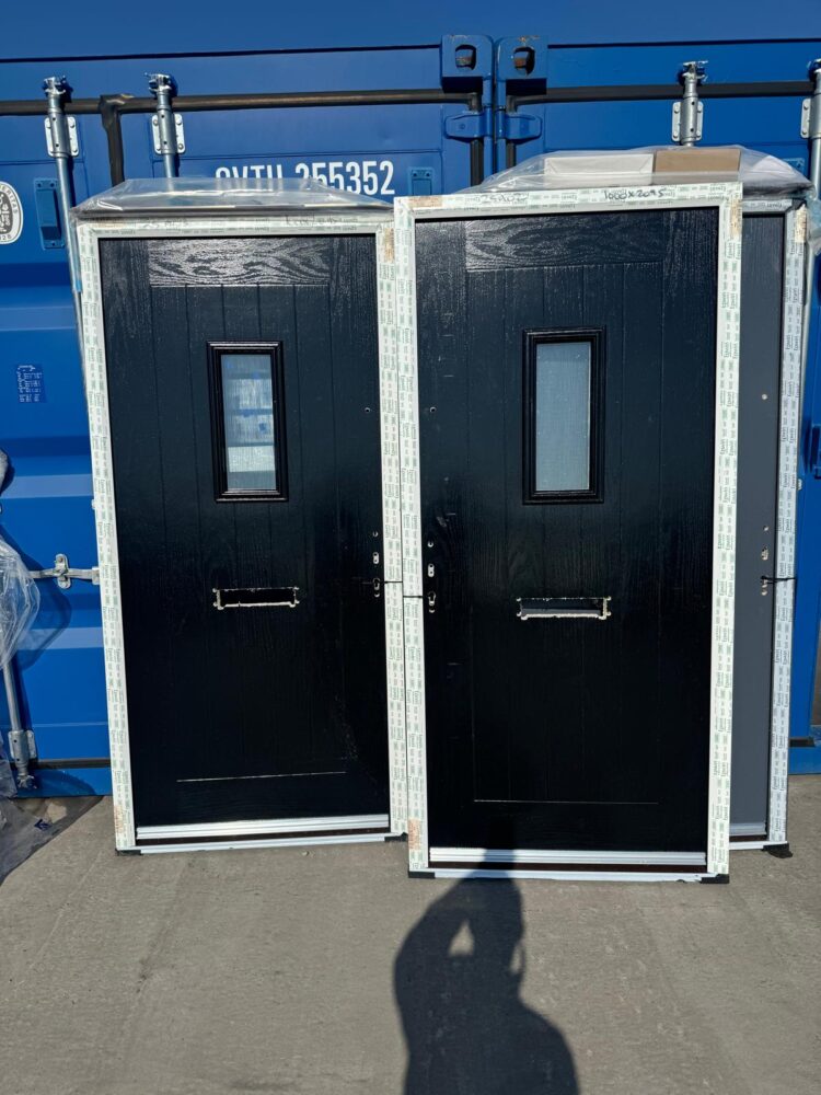 Pair of Anthracite Grey Composite Modern Doors 1000 x 2095 mm 25PH13