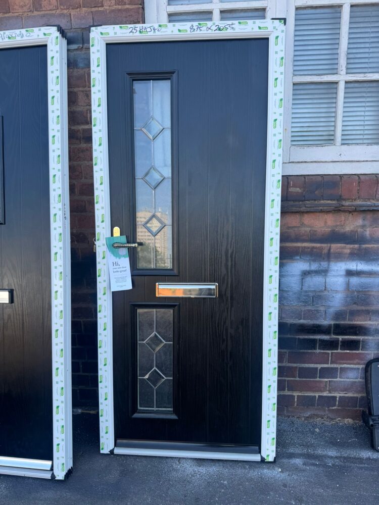 Black Composite Modern Door 875 x 2055 mm 25HAJ40