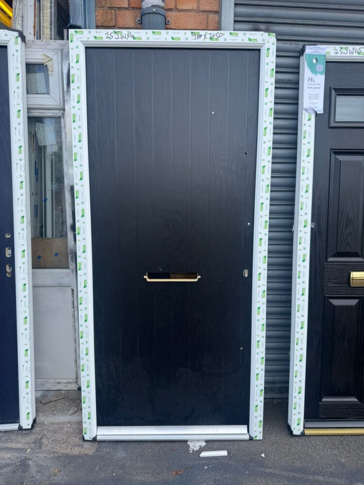 Black Composite Traditional Door 960 x 2050 mm 25JW04