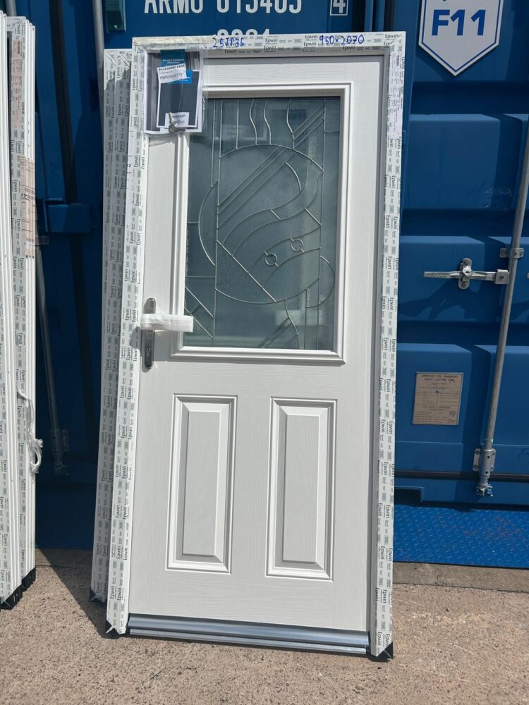 White Composite Traditional Door 950 x 2070 mm 25JP35