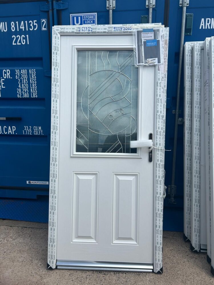 White Composite Traditional Door 950 x 2060 mm 25JP37B
