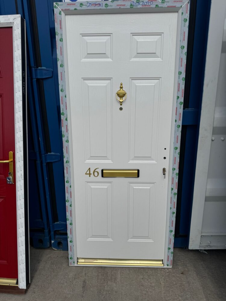 White Composite Traditional Door 910 x 2090 mm 25JJ11
