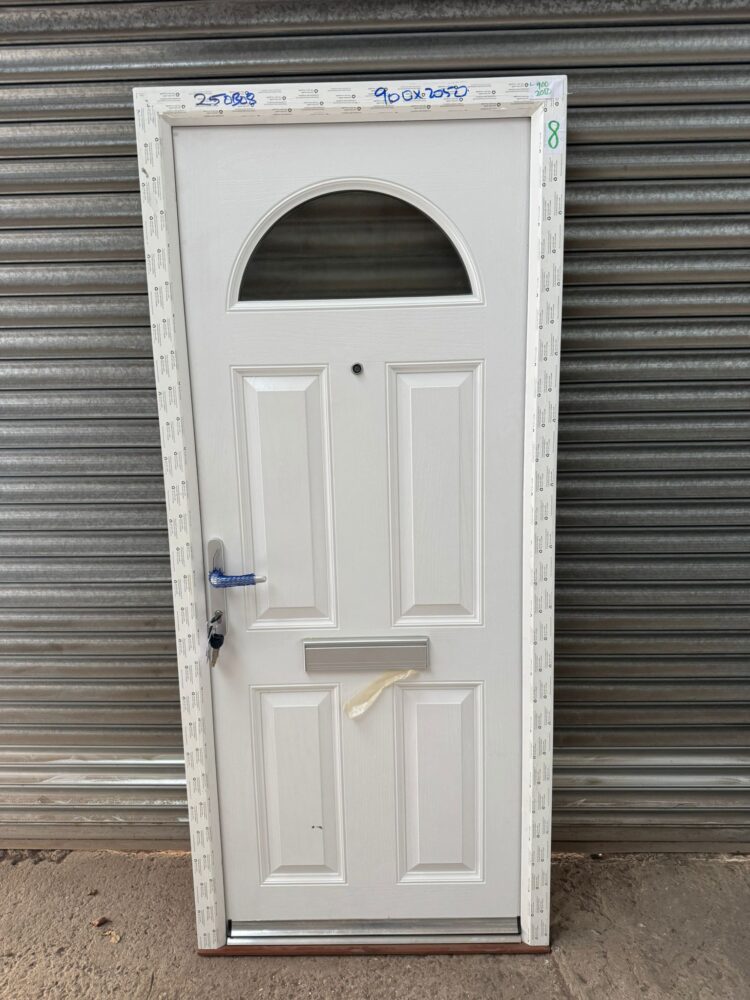 White Composite Traditional Door 900 x 2050 mm 25OB08