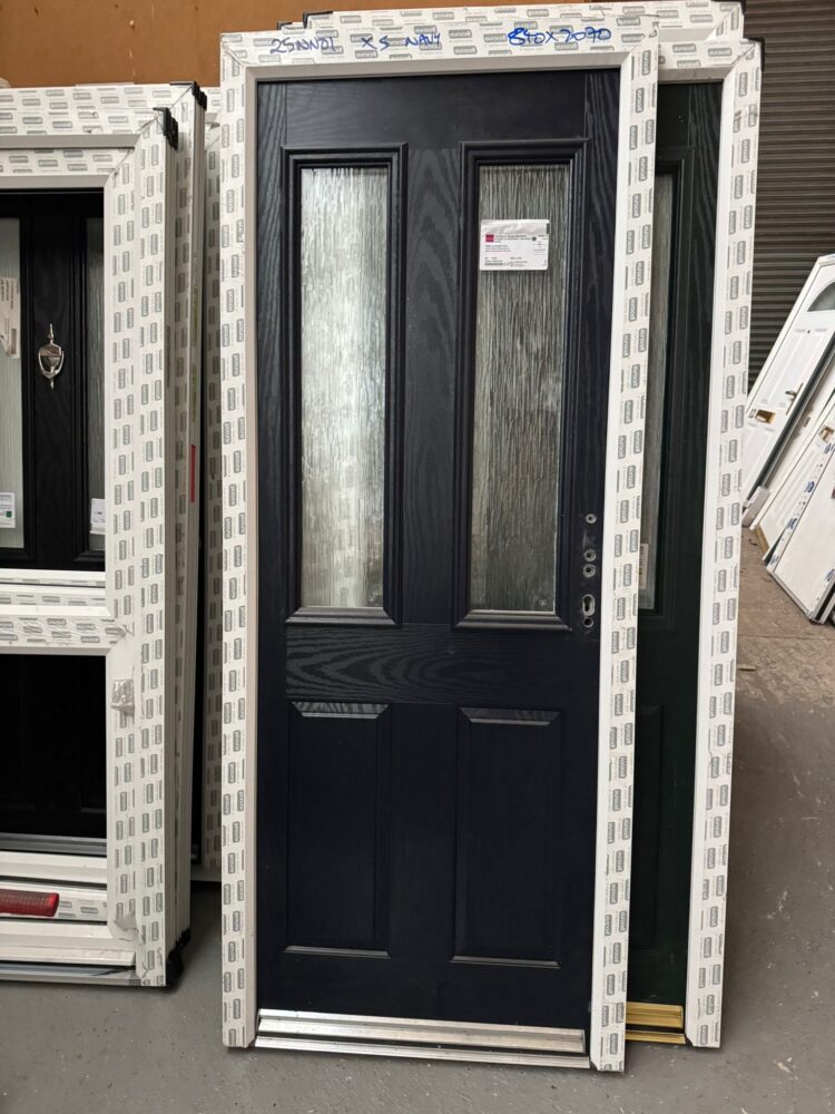 Ex-Showroom Navy Blue Composite Traditional Door 840 x 2070 mm 25NN01B