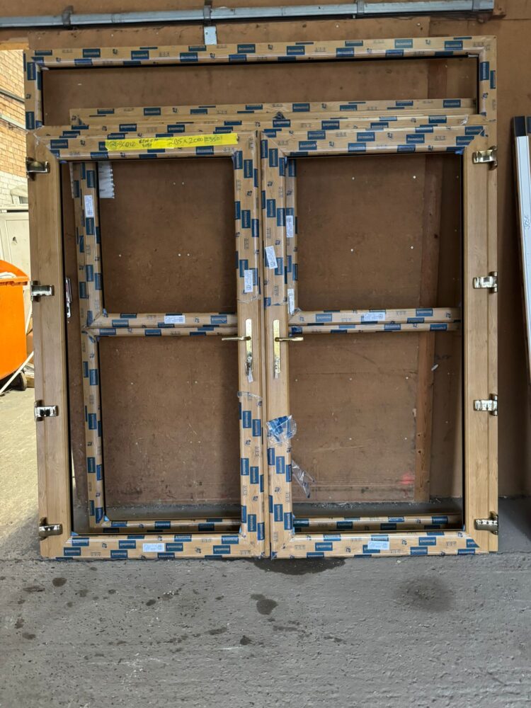 Irish Oak Upvc French Door 2135 x 2000/2350 mm 25BGD12