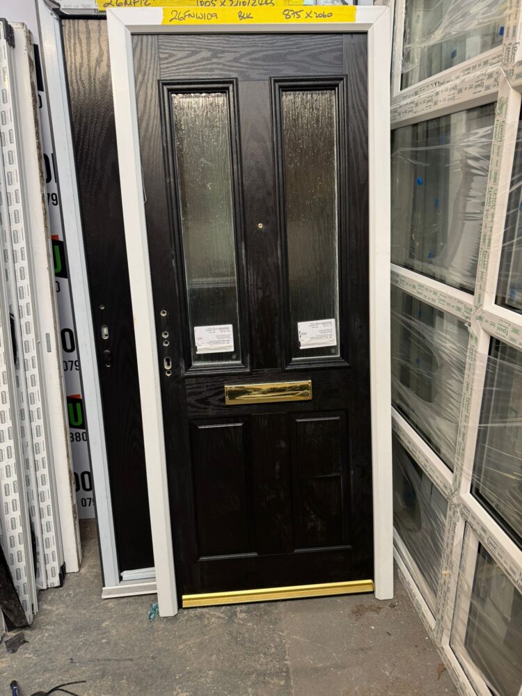 Black Composite Traditional Door 875 x 2060 mm 26FNW109