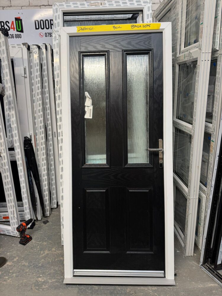 Black Composite Traditional Door 890 x 2075 mm 26FN101