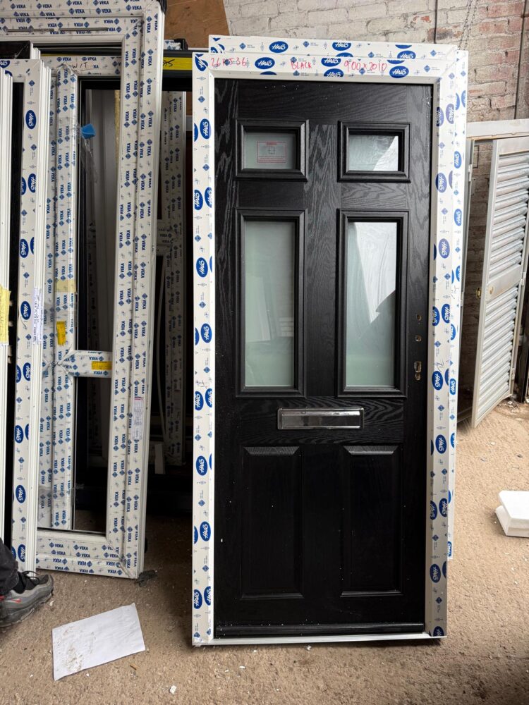 Black Composite Traditional Door 900 x 2010 mm 26HJ36