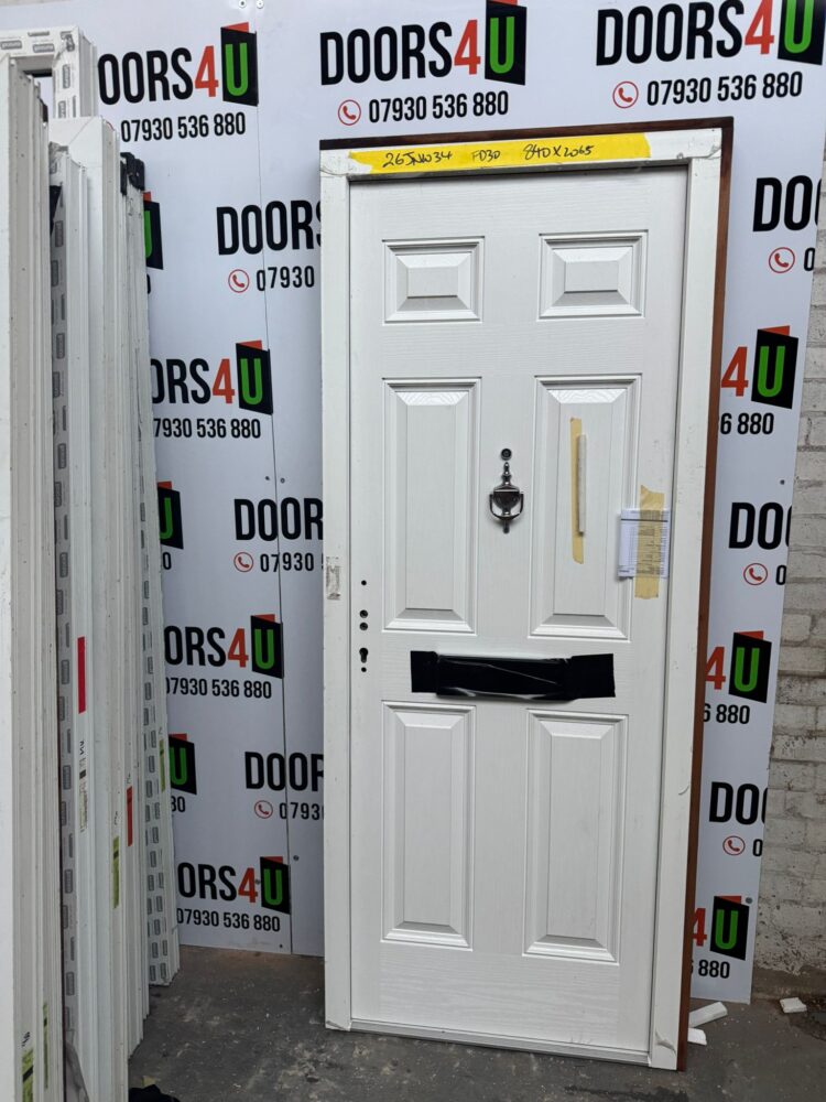 White Composite Traditional FD30 Door 840 x 2065 mm 26JNW34