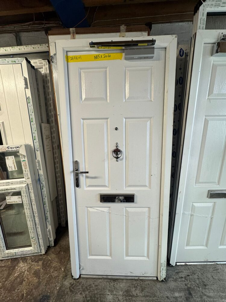 White Composite Traditional Door 885 x 2060 mm 26FR01