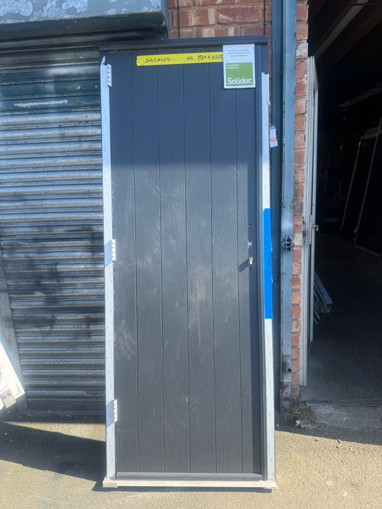 Anthracite Grey Composite Modern Solidor Door 810 x 2125 mm 26SM04
