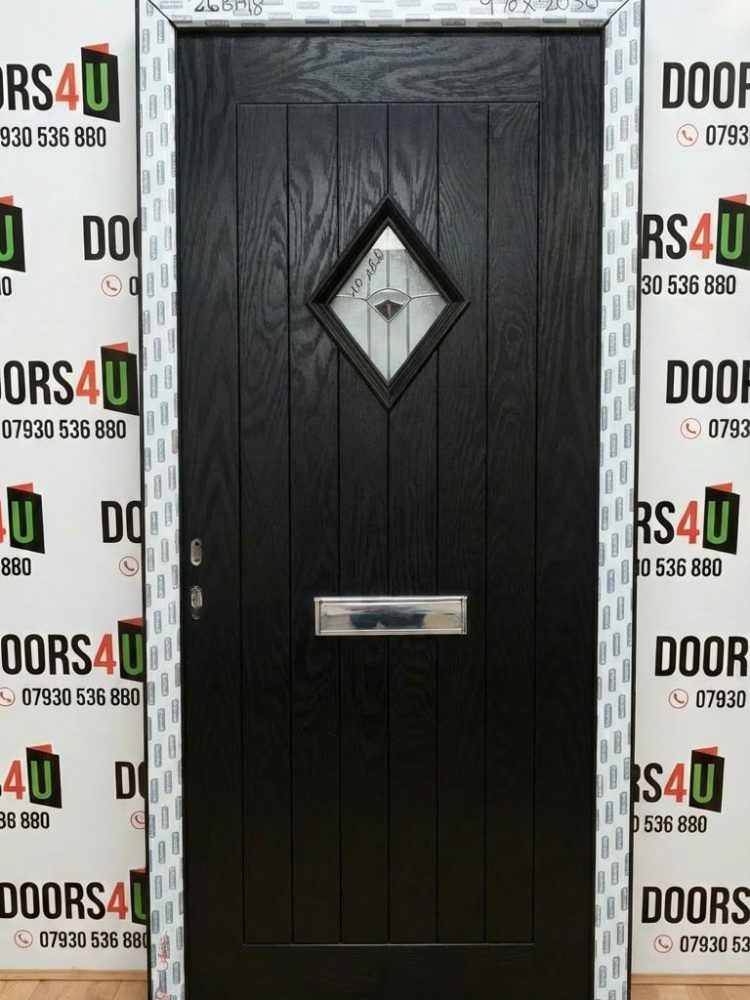 Black Composite Modern Door 970 x 2050 mm 26BA18