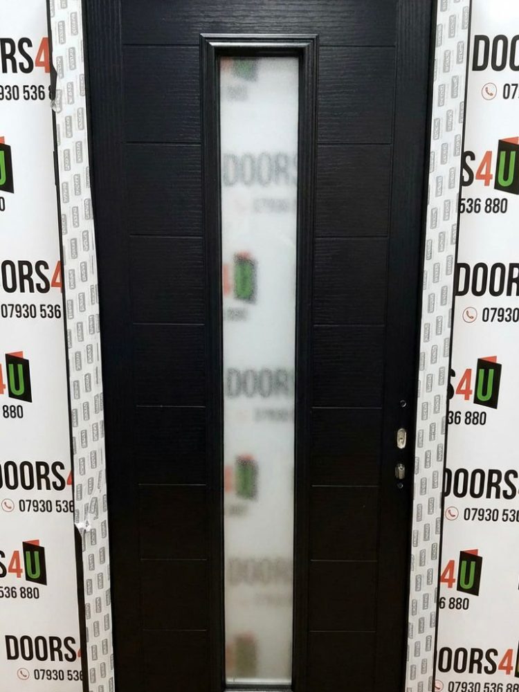 Black Composite Modern Door 910 x 2085 mm 26BA17