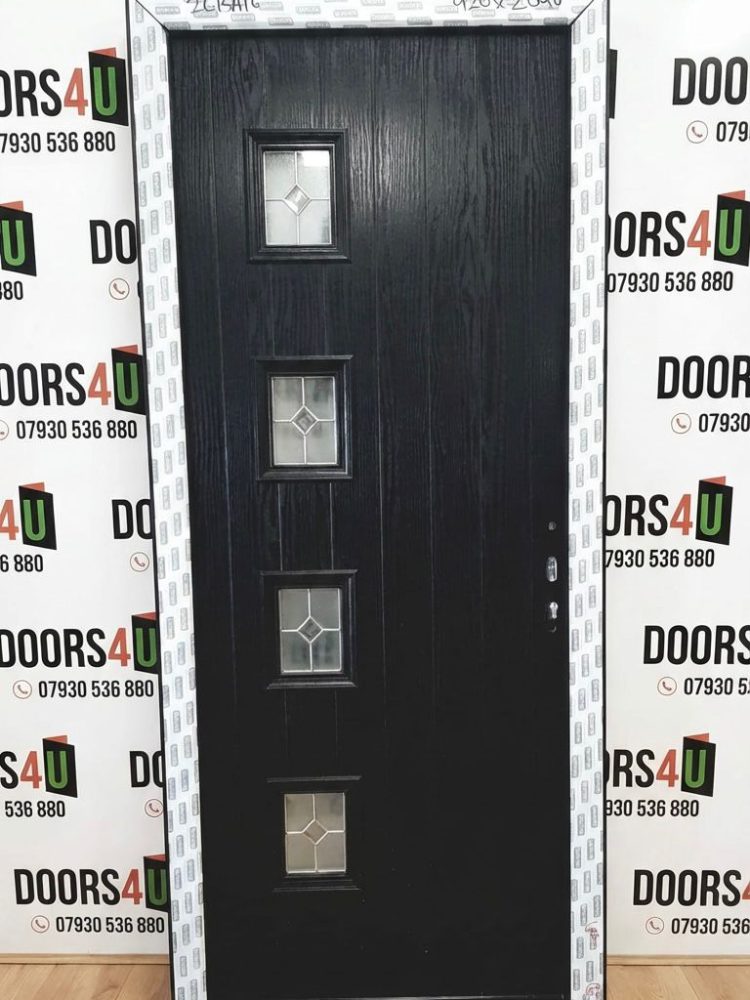 Black Composite Modern Door 920 x 2090 mm 26BA16