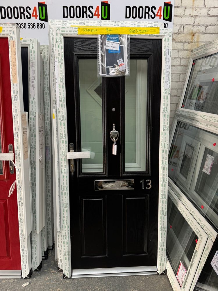 Black Composite Traditional Door 875 x 2000 mm 26MA14B