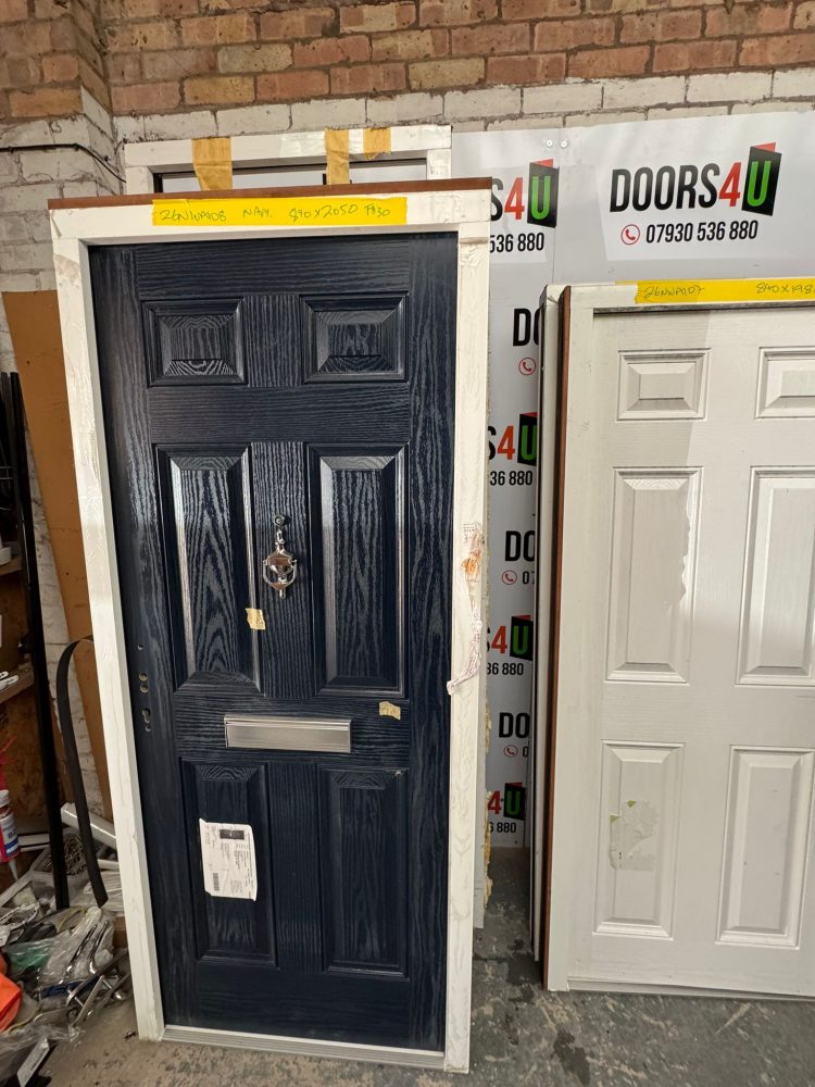 Navy Blue Composite Traditional FD30 Door 890 x 2050 mm 26NWA108