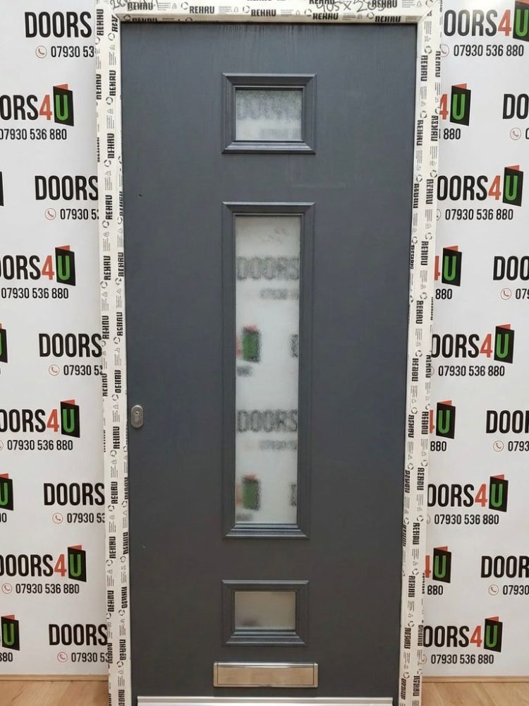 Silver Grey Composite Modern Door 905 x 2050 mm 26BA21