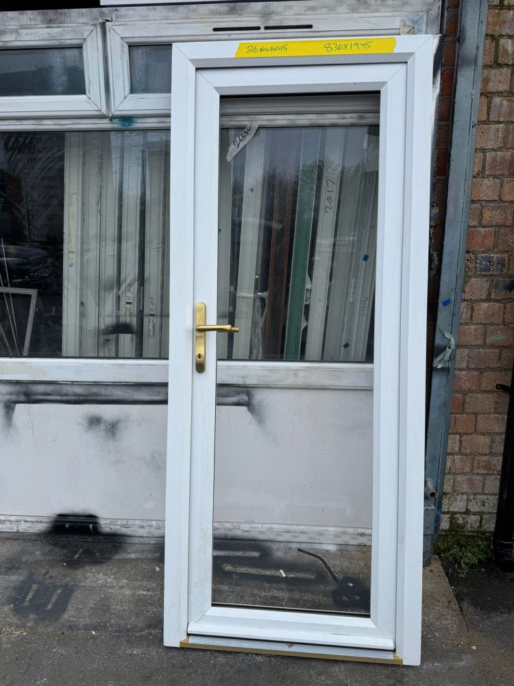 White Upvc Door 830 x 1975 mm 26NWAA15