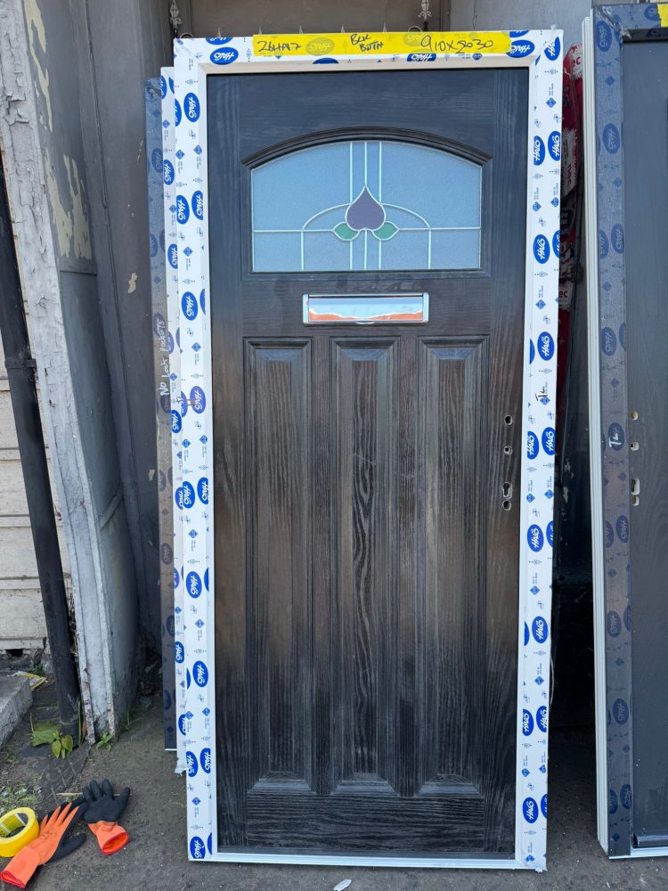 Black Composite Traditional Door 910 x 2030 mm 26HA17