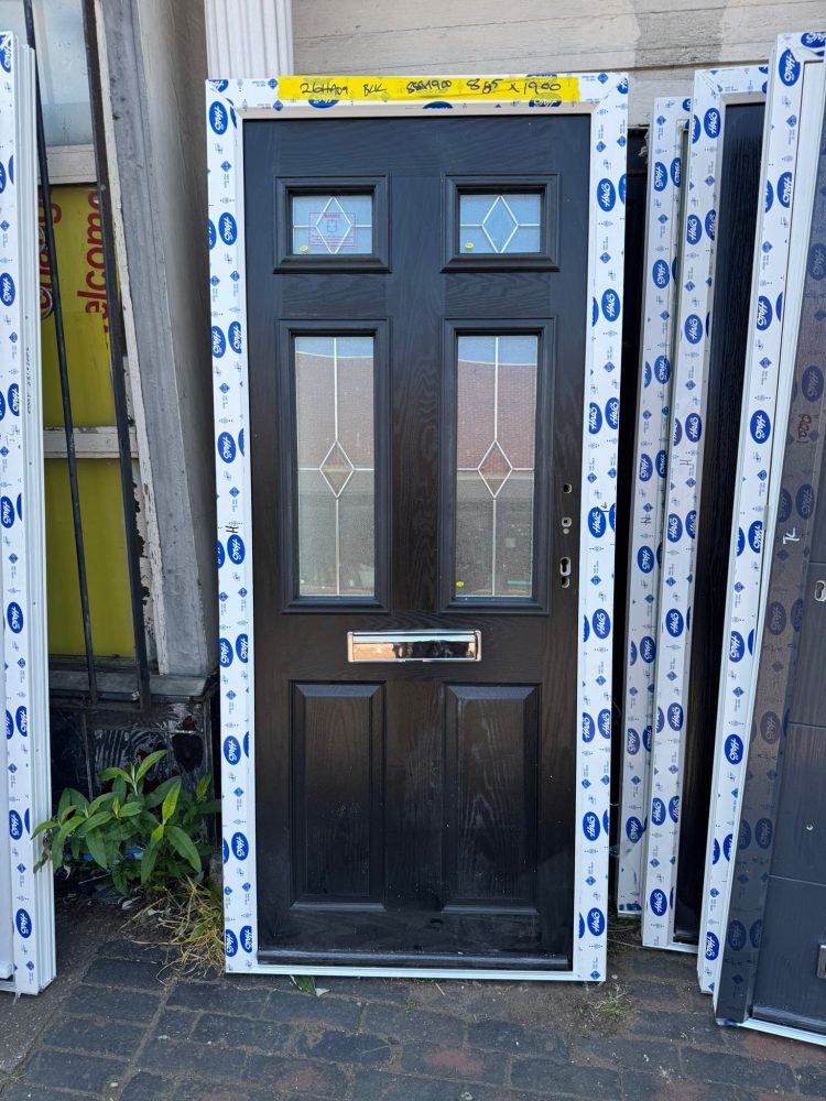 Black Composite Traditional Door 885 x 1900 mm 26HA09