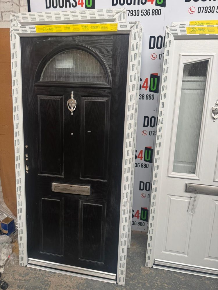 Black Composite Traditional Door 940 x 1970 mm 26NMY07