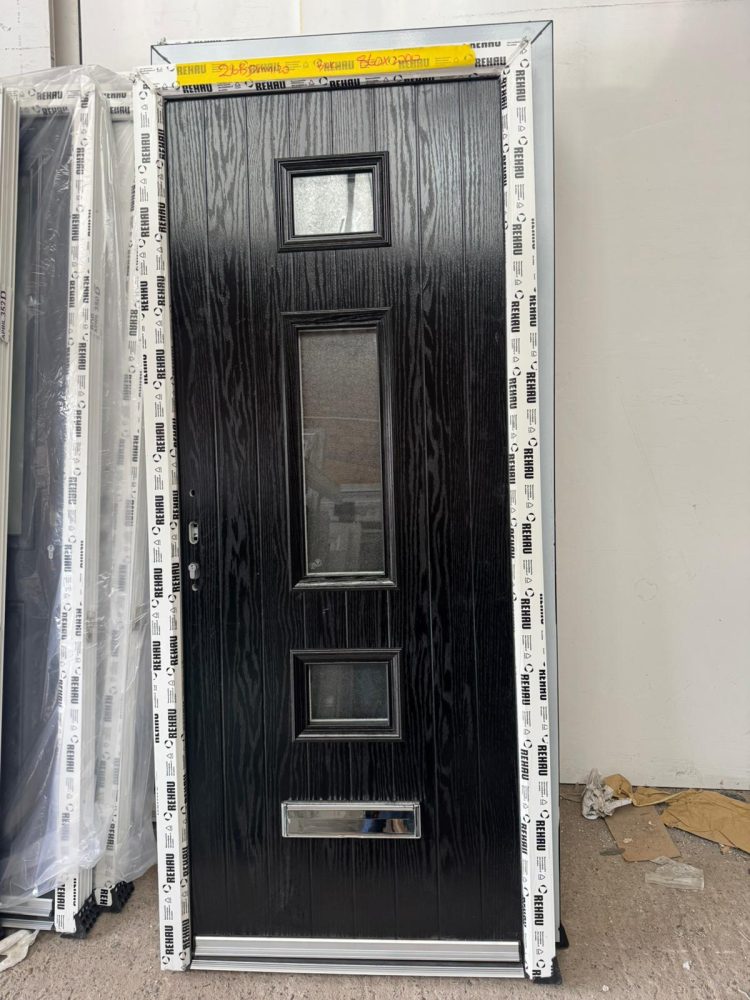 Black Composite Modern Door 860 x 2000 mm 26BDMY120
