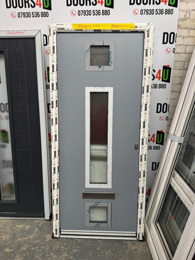 Silver Grey Composite Modern Door 895 x 2010 mm 26BDMY13