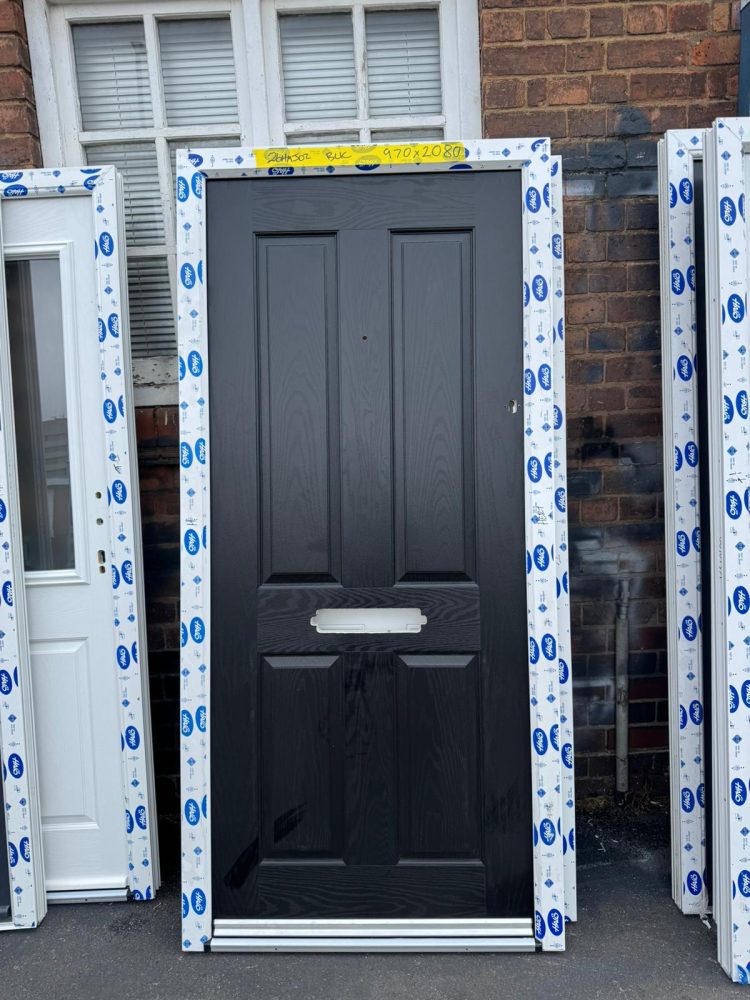 Black Composite Traditional Door 970 x 2080 mm 26HMJ02