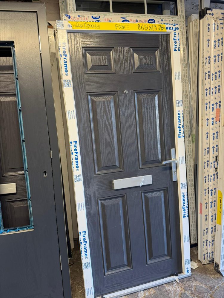 Anthracite Grey Composite Traditional FD30 Door 865 x 1975 mm 26TJ01