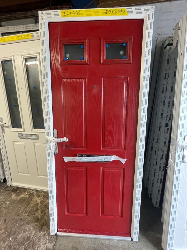 Red Composite Traditional Door 895 x 2080 mm 26TG03