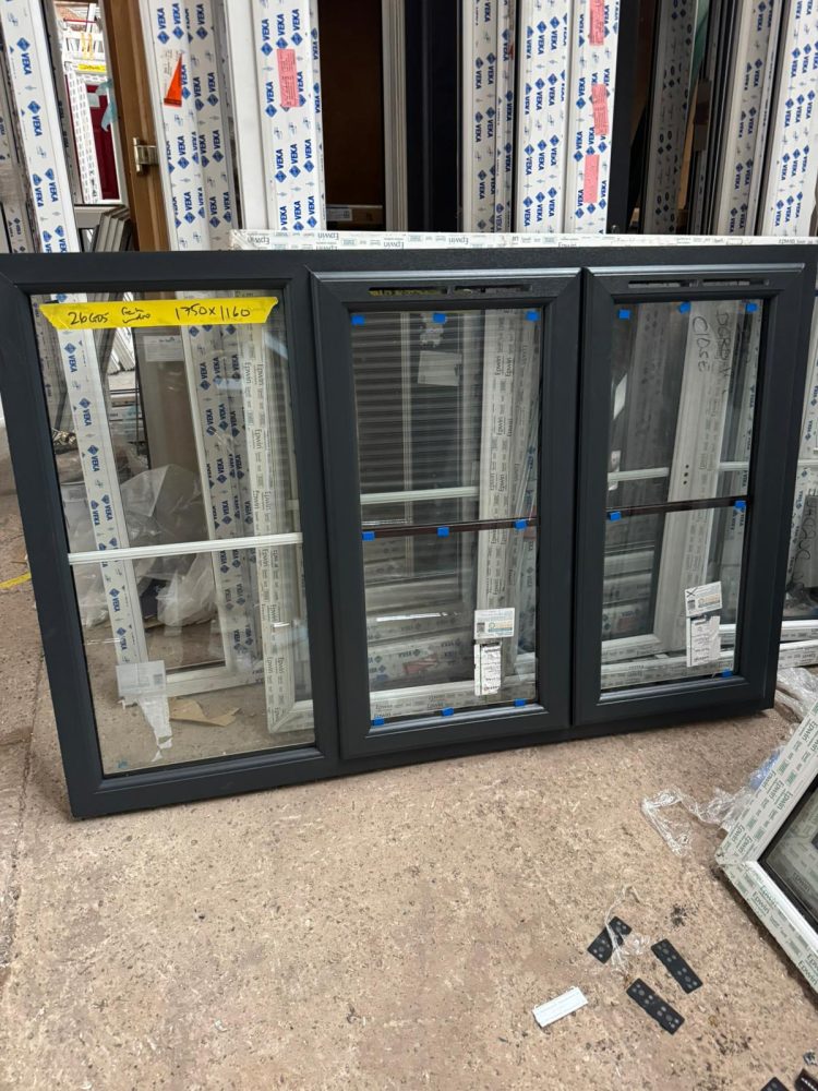 Grey Upvc French Window 1750 X 1160 mm 26G05