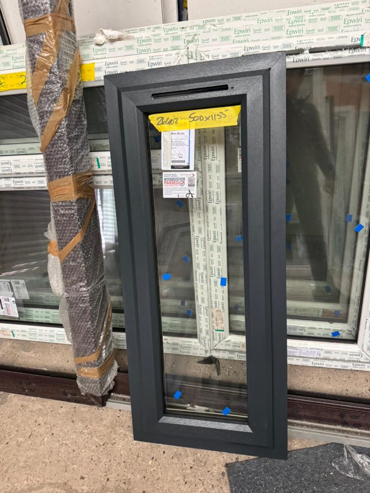 Grey Upvc Window 500 X 1155 mm 26G02