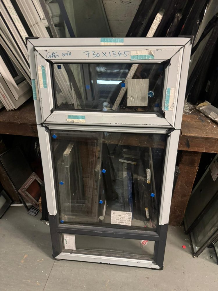 Grey Upvc Window 730 X 1345 mm