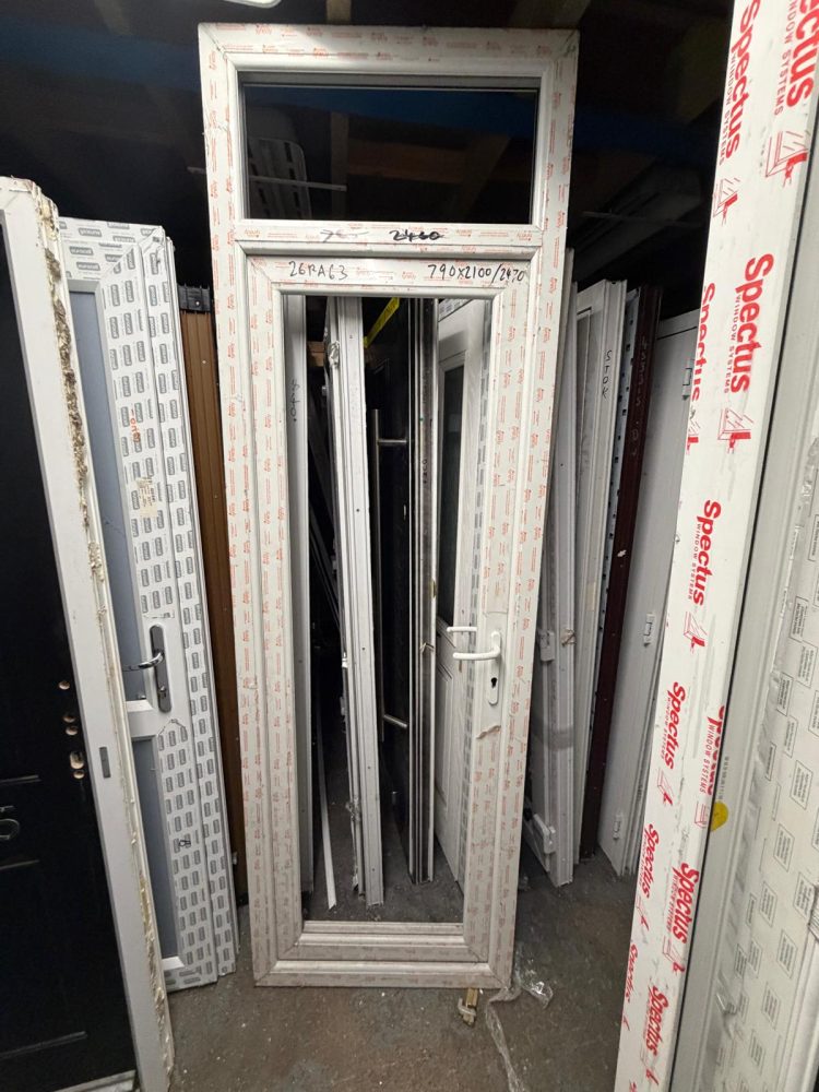 White Upvc Door 790 x 2100/2470 mm 26RA63