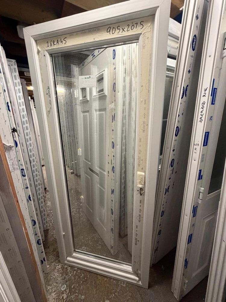 White Upvc Glass Door 905 x 2075 mm 26RA45