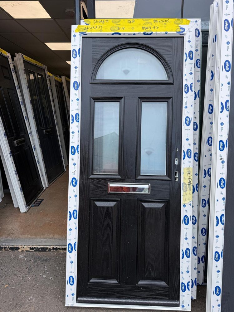 Black Composite Traditional Door 870 x 1970 mm 26HAA33