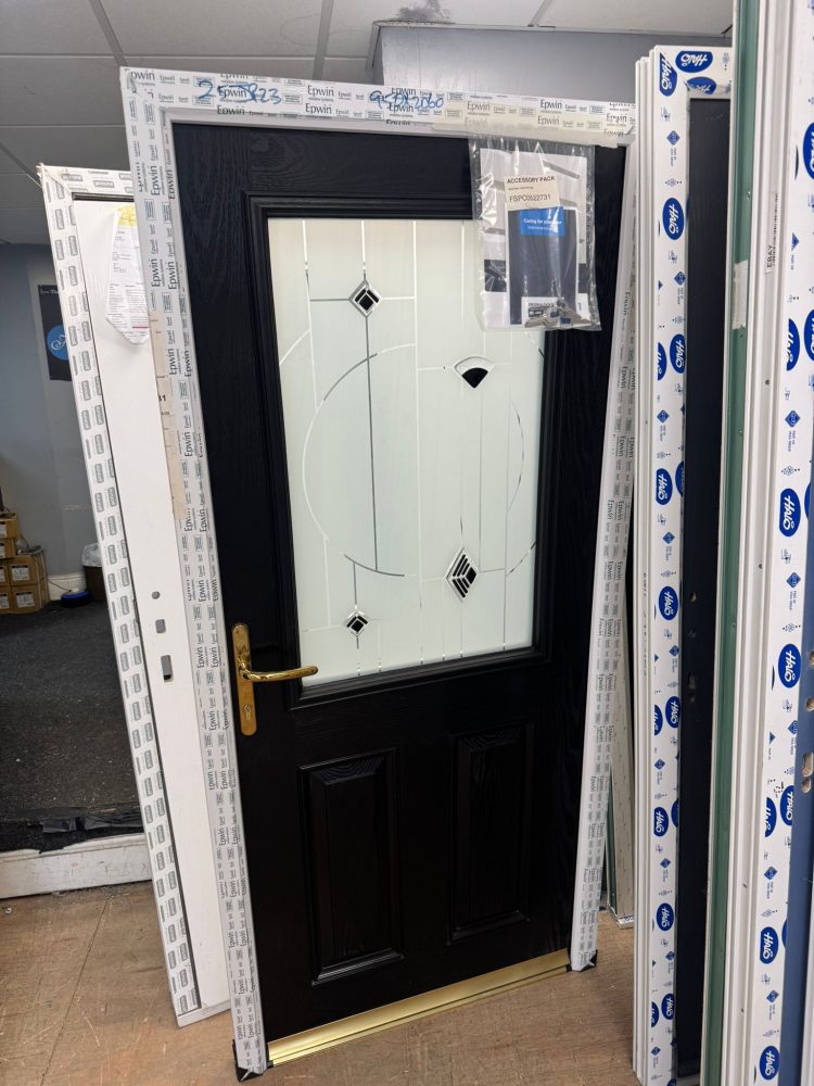 Black Composite Traditional Door 950 x 2060 mm 25JP23