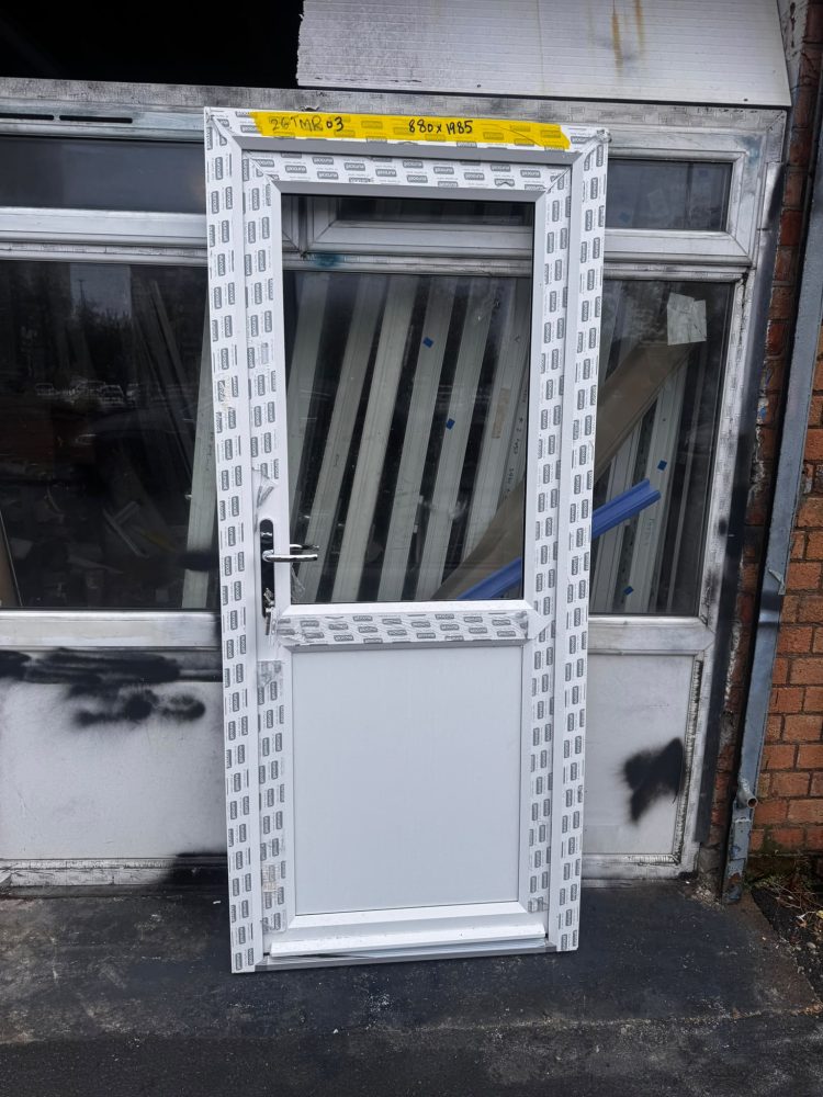 White Upvc Door 880 x 1985 mm 26TMR03