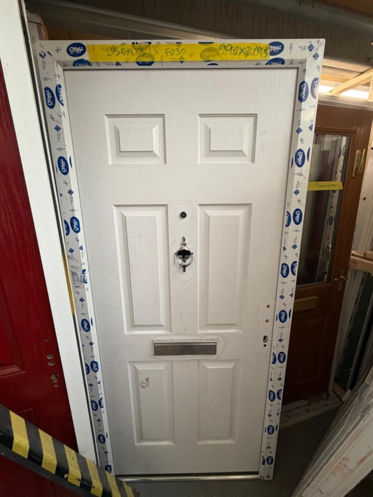 White Composite Traditional FD30 Door 990 x 2095 mm 25DM13