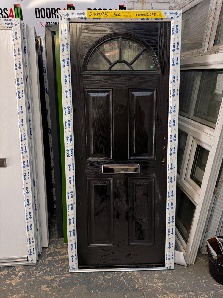 Black Composite Traditional Door 900 x 2070 mm 26HO25
