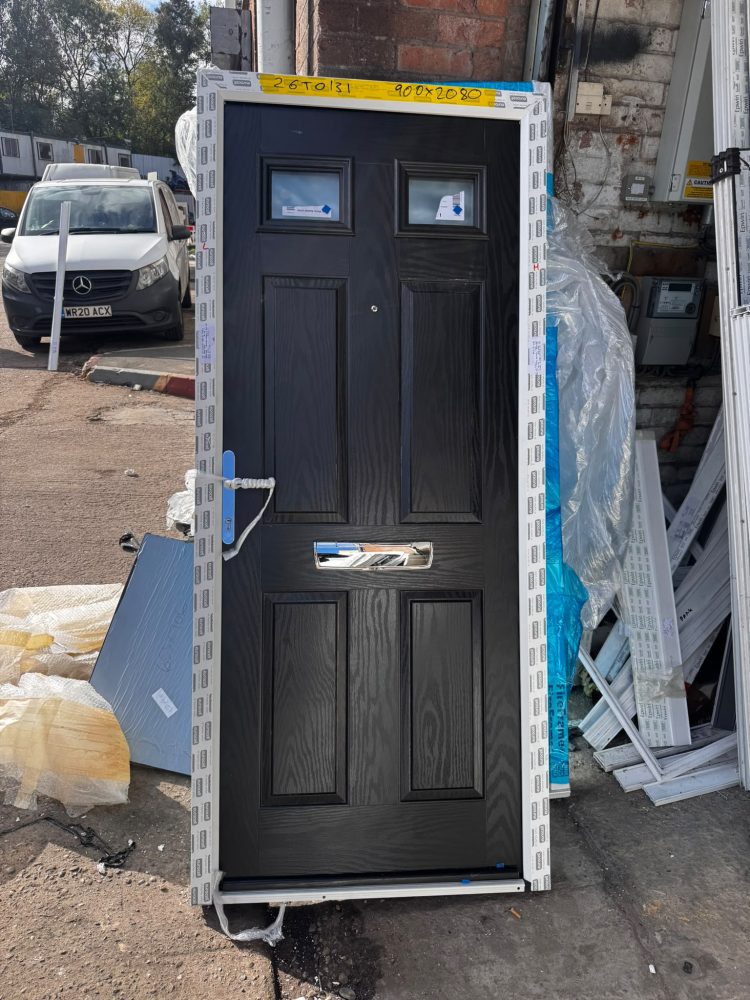 Black Composite Traditional Door 900 x 2080 mm 26TO131