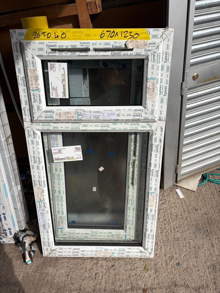 White Upvc Window 670 X 1230 mm 26TO40